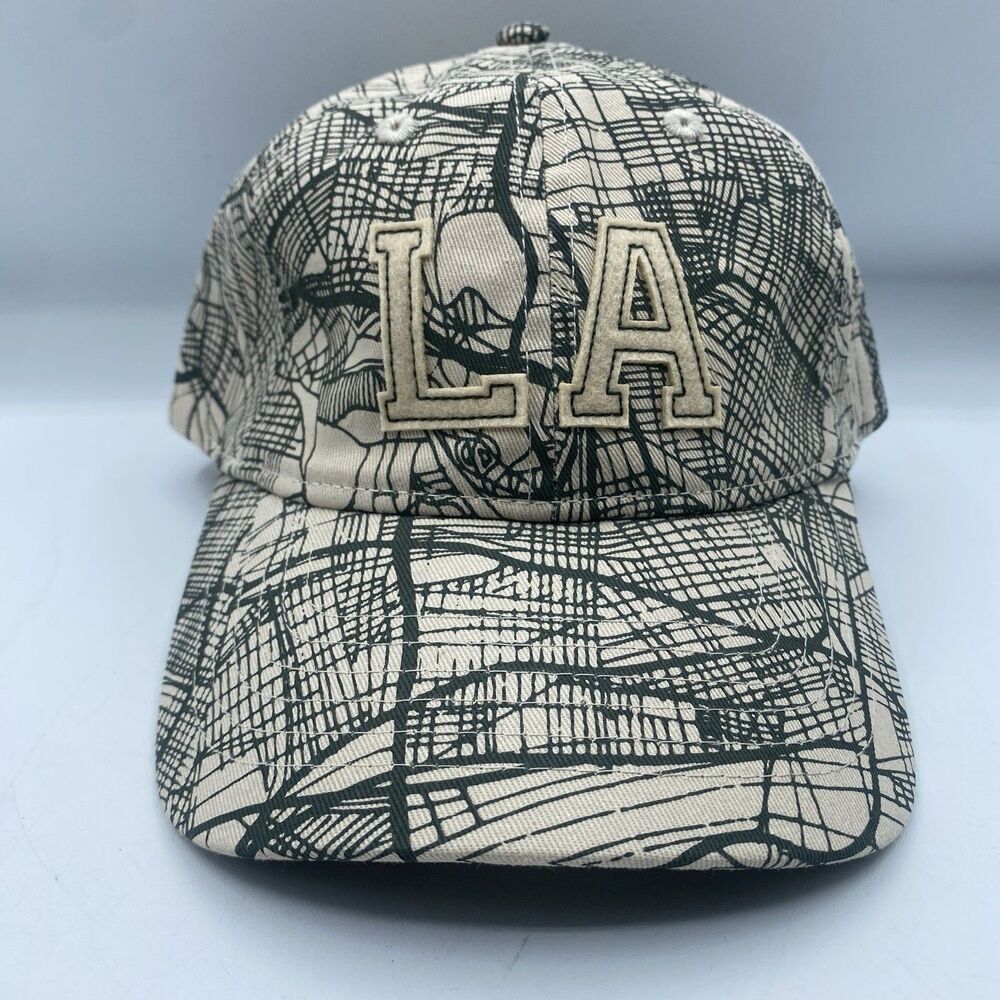 Coney Island Picnic Hat LA Grid Print Dad Hat Green Strapback Logo Hipster NWOT
